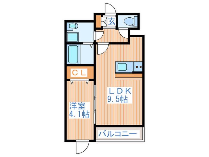 オリーブI(1LDK/2階)の間取り写真