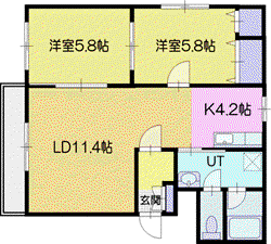 レジデンス匠(2LDK/2階)の間取り写真