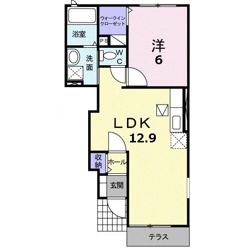 レスト・パークII(1LDK/1階)の間取り写真