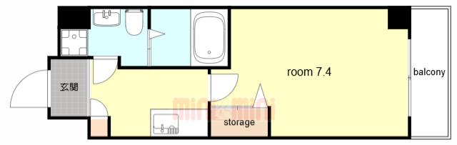 KTG RESIDENCE 芦屋西(1K/3階)の間取り写真