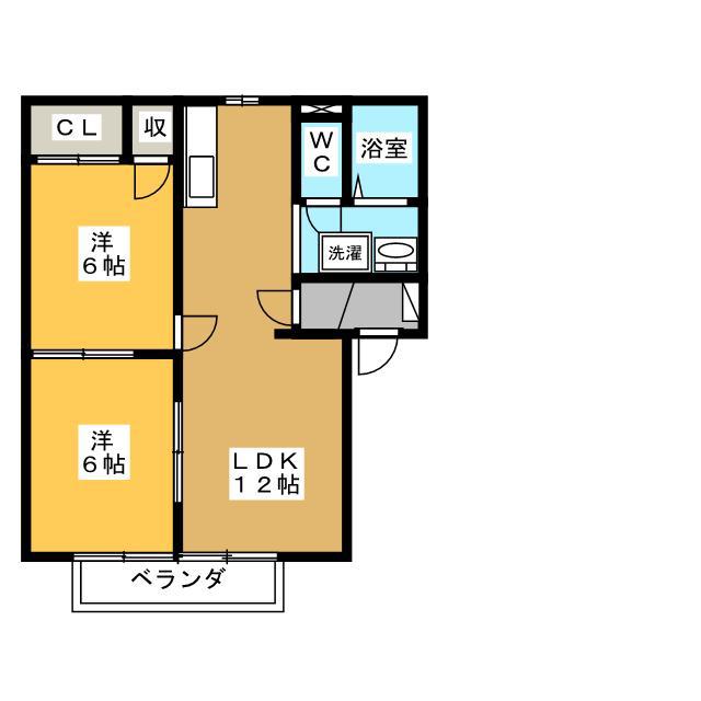 メゾンブランカ(2LDK/2階)の間取り写真
