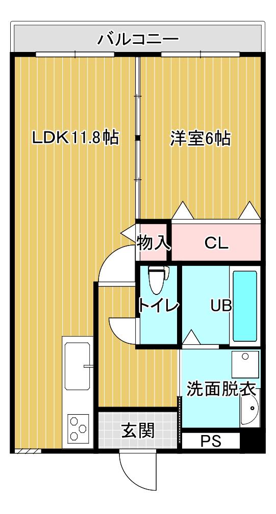 ステーションビュー美坂(1LDK/8階)の間取り写真
