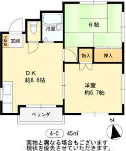 ウエストハイツ(2DK/4階)の間取り写真