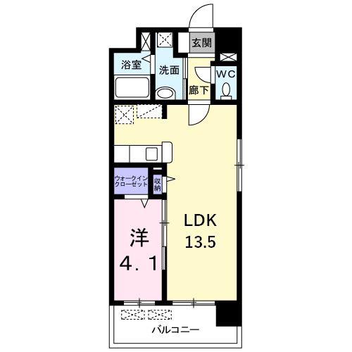 ルルス・ドール(1LDK/4階)の間取り写真