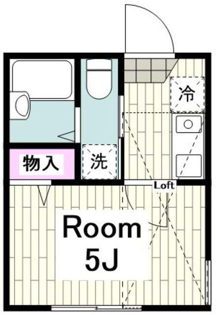 ディアコート篠原(1K/1階)の間取り写真