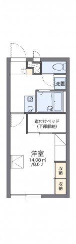 レオパレスM-1(1K/2階)の間取り写真