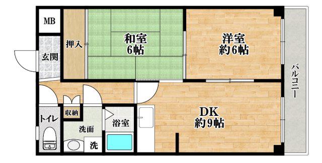 エクセレントマンションオリオン(2DK/2階)の間取り写真