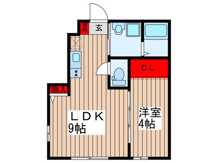ヴィレッティーナ大和田(1LDK/1階)の間取り写真