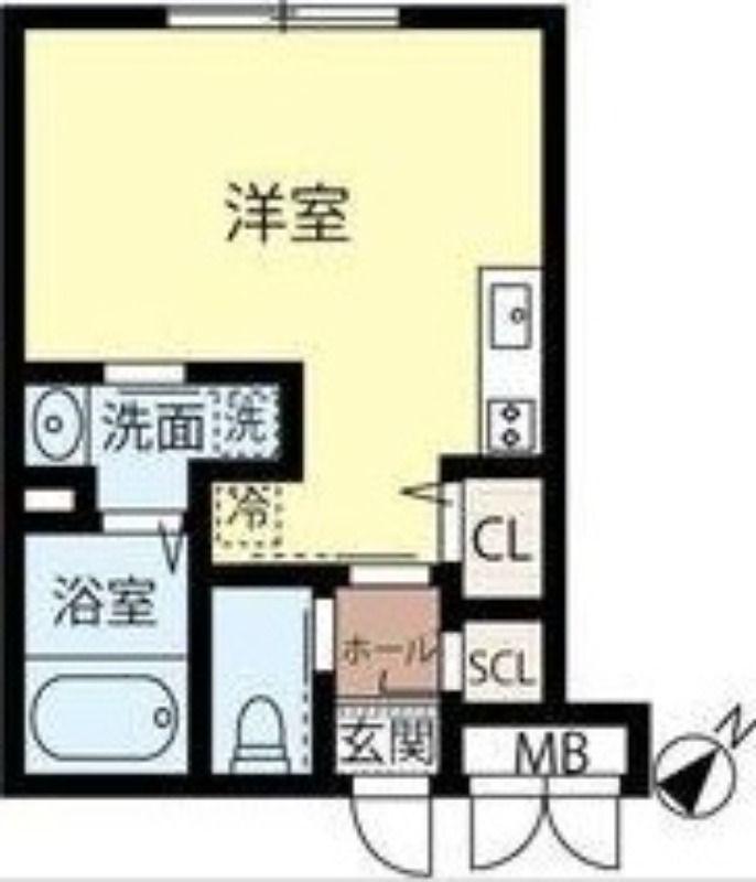 JEEKBLAU豊平(1K/2階)の間取り写真