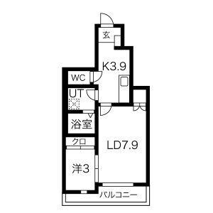 GRAND FAMILLE(1SK/1階)の間取り写真