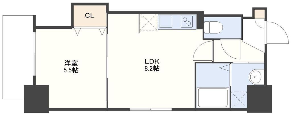 ESTELA桶屋町(1LDK/2階)の間取り写真
