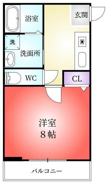フォレスト蓮宮NO3(1K/3階)の間取り写真