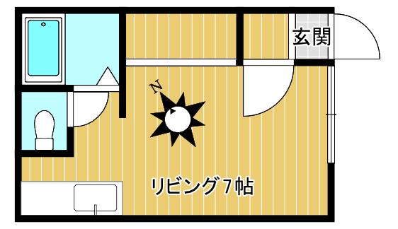 ブレスV(1K/2階)の間取り写真