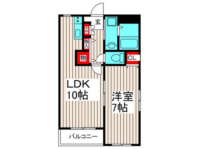フラワーコート(1LDK/2階)の間取り写真