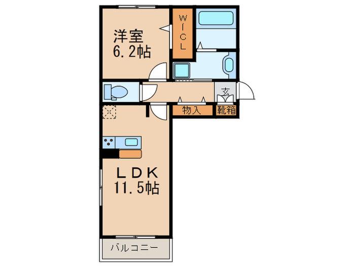 D-ROOM戸原東(1LDK/3階)の間取り写真