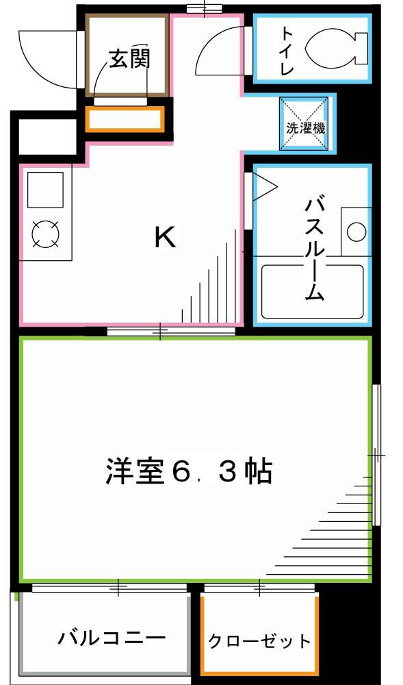 グランベル荻窪(1K/1階)の間取り写真