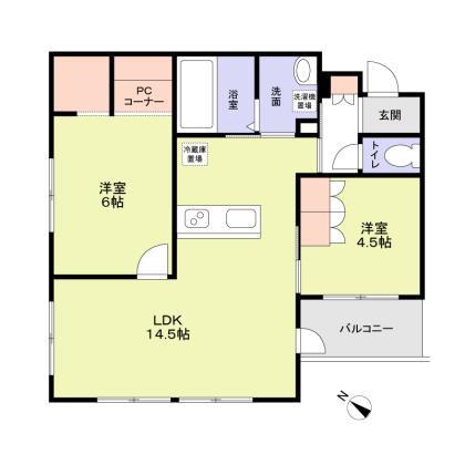 FOREST GARDEN(2LDK/1階)の間取り写真