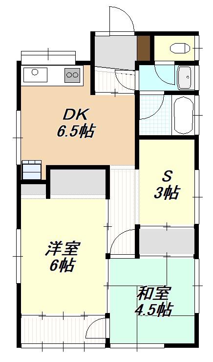 関西町貸物件(2SDK/1階)の間取り写真