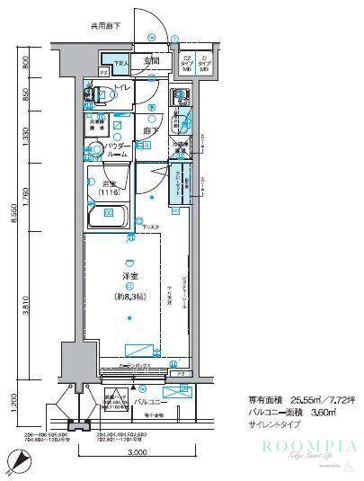メインステージ小竹向原(1K/9階)の間取り写真