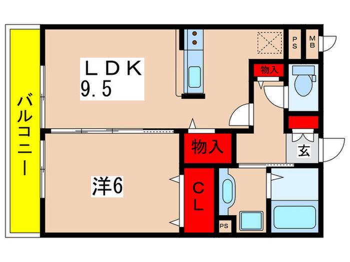 アンドミーワ(1LDK/3階)の間取り写真