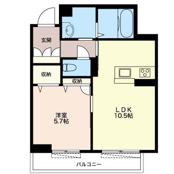 グレイスコート(1LDK/3階)の間取り写真