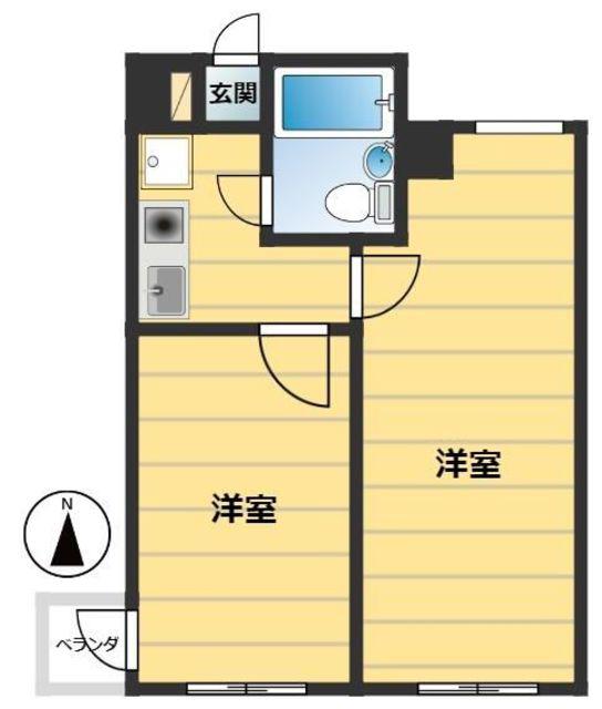 サンステージ観音(2K/3階)の間取り写真