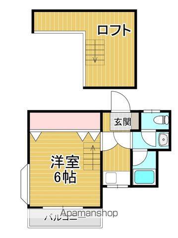 アルカディア友丘(1K/2階)の間取り写真