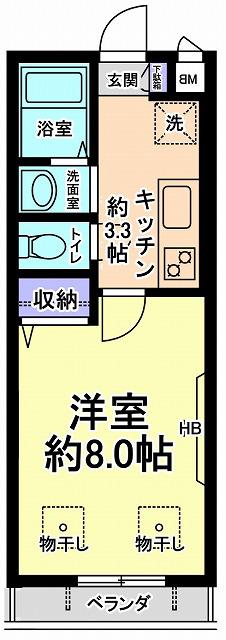 アビタシオンアッピ(1K/3階)の間取り写真