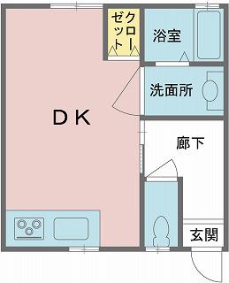 ケーアイアパート(1K/1階)の間取り写真