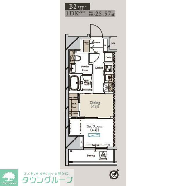 アーバンコア月島(1DK/9階)の間取り写真
