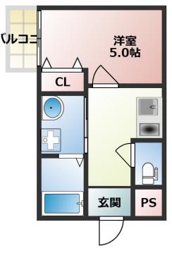 サンマーク平尾駅前(1K/4階)の間取り写真