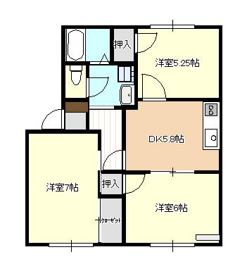 フレグランス堀前F(3DK/1階)の間取り写真