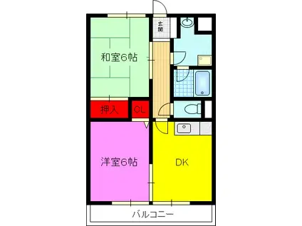 プチグレース(2DK/3階)の間取り写真