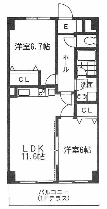 パークビュー仲町台(2LDK/4階)の間取り写真
