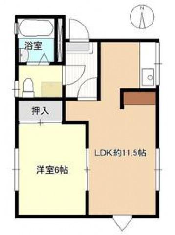 ぷちはうす(1LDK/2階)の間取り写真