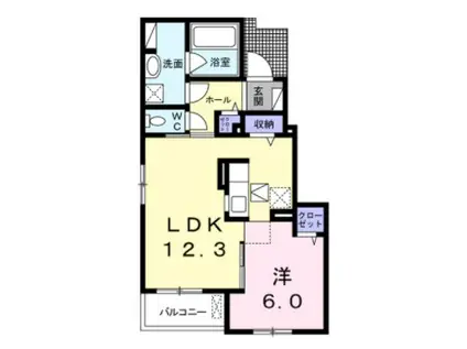 FIORE(1LDK/1階)の間取り写真