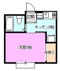 サンライズハイツ常田(1K/2階)の間取り写真