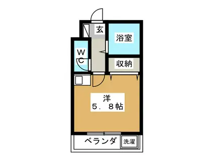 アルカディアハネダ(ワンルーム/2階)の間取り写真
