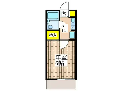 サンパレス湘南(1K/1階)の間取り写真