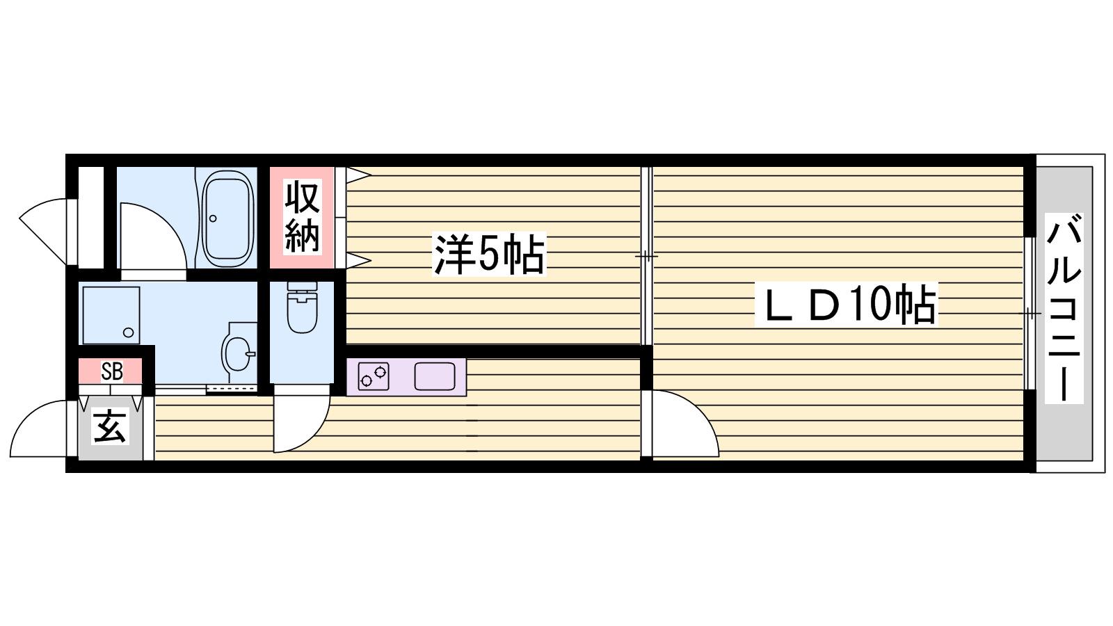 キャスティーヨ山野井(1LDK/2階)の間取り写真