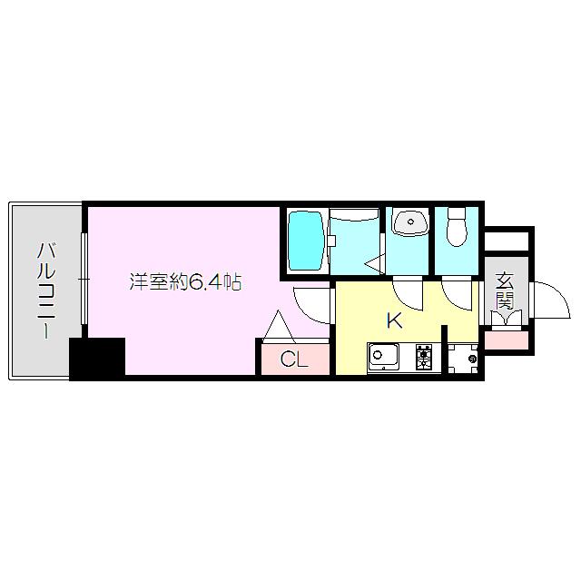 プレサンス新大阪イオリア(1K/7階)の間取り写真