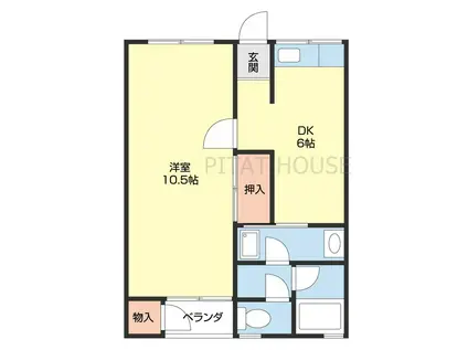 家永マンション(1DK/1階)の間取り写真