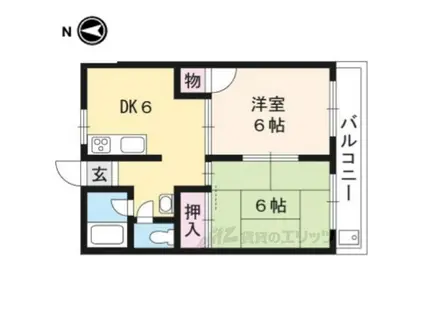 西喜マンション(2DK/2階)の間取り写真