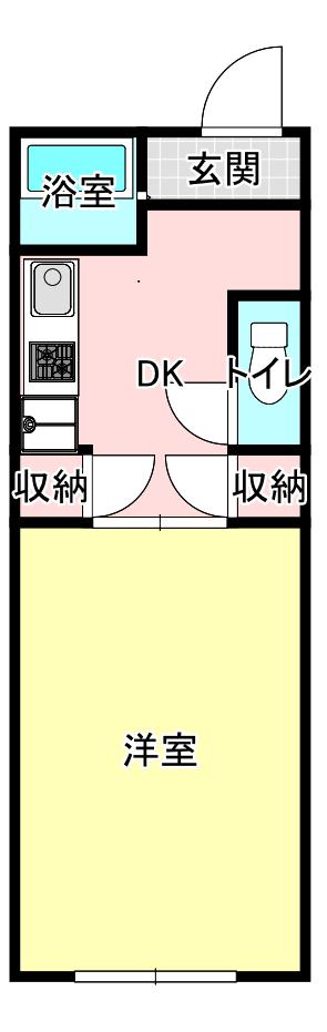 清水第二マンション(1DK/2階)の間取り写真