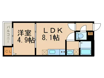 星空アパートメント(1LDK/2階)の間取り写真