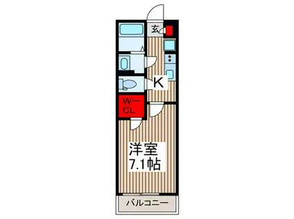 リブリ・岩槻(1K/1階)の間取り写真