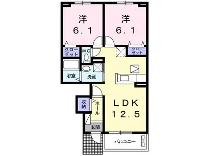 ザオバーレイ Ⅱ(2LDK/1階)の間取り写真