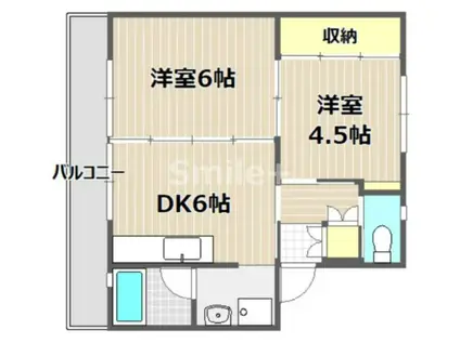 ビレッジハウス和気(2DK/3階)の間取り写真