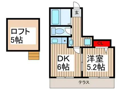 エクレール(1DK/1階)の間取り写真