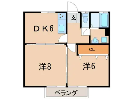 アットホームTADAKI(2DK/1階)の間取り写真